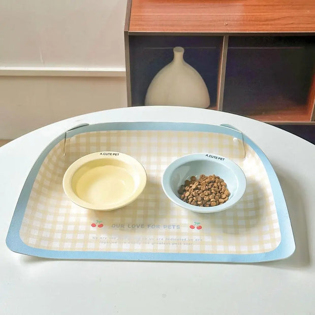 Tovaglietta anti-fuoriuscita per animali domestici in pelle PU resistente all'olio impermeabile per alimenti per cani antiscivolo pieghevole tappetino per l'alimentazione degli animali domestici potabile - My Store Pet