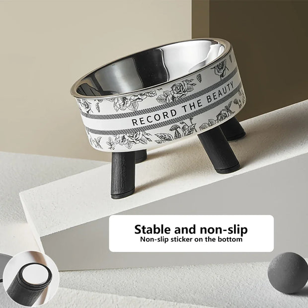 Ciotole alte per animali domestici in acciaio inossidabile, design rimovibile, per gatti, cuccioli, cani di piccola taglia - My Store Pet