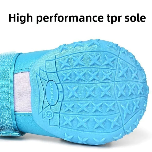 Scarpe per cani regolabili impermeabili calde e proteggono i piedi Scarpe riflettenti per cani di piccola taglia Prodotti per animali domestici facili da pulire - My Store Pet