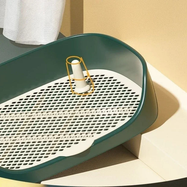 Toilette portatile per addestramento in plastica per animali domestici con pilastro Tappetino per WC Vasino per addestramento per cani Vassoio per addestramento per WC Allenatore urinario Tappetino per pipì - My Store Pet