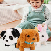 Cani giocattolo per bambini che camminano e abbaia Coda che scodinzolante Peluche Animali elettronici interattivi Cuccioli Giocattoli Montessori per ragazze Bambini piccoli Bambini - My Store Pet