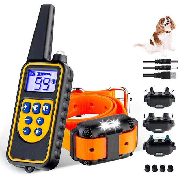 Collare di addestramento elettrico per cani da compagnia Collare di addestramento antiurto Telecomando elettronico Impermeabile ricaricabile - My Store Pet
