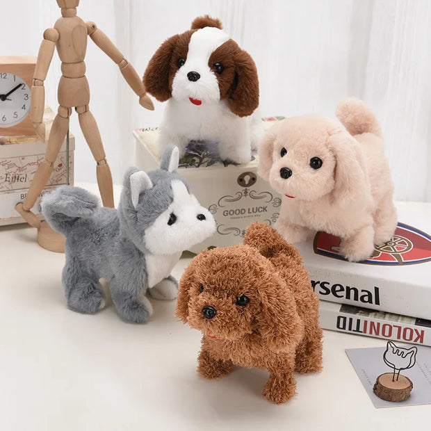 Cani giocattolo per bambini che camminano e abbaia Coda che scodinzolante Peluche Animali elettronici interattivi Cuccioli Giocattoli Montessori per ragazze Bambini piccoli Bambini - My Store Pet
