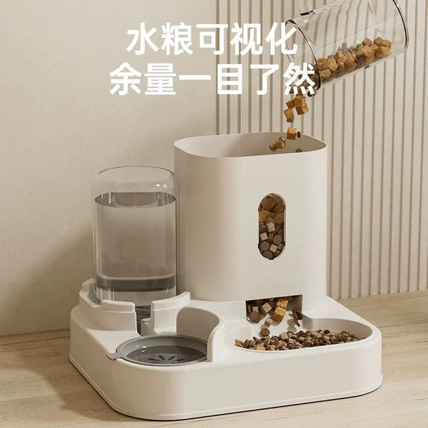 Distributore d'acqua, mangiatoia automatica per cibo per gatti, ciotola per cani e gatti, contenitore portaoggetti, distributore d'acqua, forniture per animali domestici - My Store Pet