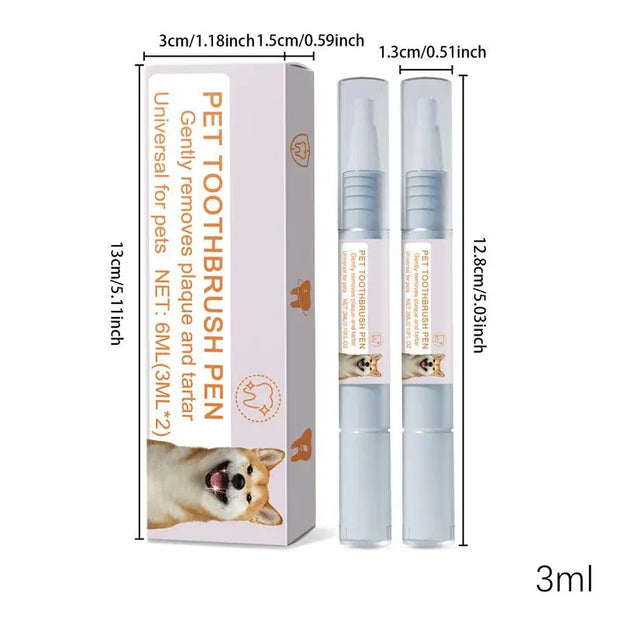 2 pezzi penna dentale per animali domestici penna per spazzolino da denti per cani alito fresco sbiancamento dei denti rimozione del tartaro cura orale del gatto strumenti per la pulizia dei denti di bellezza - My Store Pet