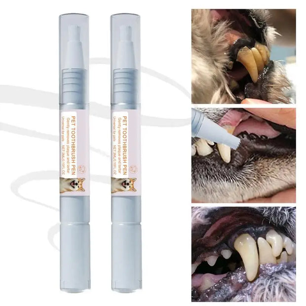 2 pezzi penna dentale per animali domestici penna per spazzolino da denti per cani alito fresco sbiancamento dei denti rimozione del tartaro cura orale del gatto strumenti per la pulizia dei denti di bellezza - My Store Pet