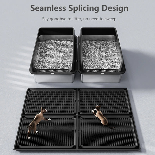 Tappetino per lettiera per gatti Tappetino impermeabile a doppio strato Tappetino per lettiera per animali domestici Tappetino pulito Prodotti per gatti Accessori Forniture per la pulizia degli animali domestici - My Store Pet