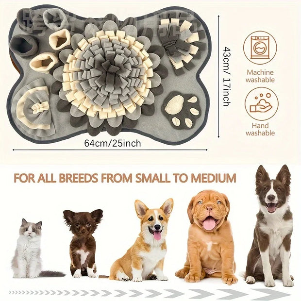 Tappetino per sniffare animali domestici per cani, tappetino da addestramento interattivo durevole per alimentazione lenta per cani per abilità di foraggiamento e alimentazione lenta - My Store Pet