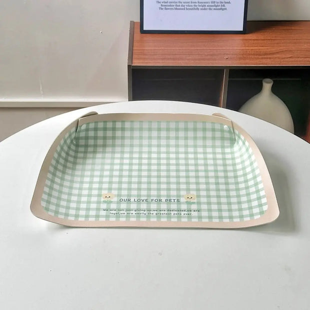 Tovaglietta anti-fuoriuscita per animali domestici in pelle PU resistente all'olio impermeabile per alimenti per cani antiscivolo pieghevole tappetino per l'alimentazione degli animali domestici potabile - My Store Pet