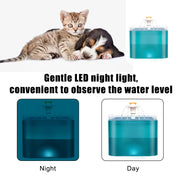 Distributore d'acqua per animali domestici con filo di ricircolo per acqua pulita Fontana automatica per gatti Ricarica USB con illuminazione a LED - My Store Pet