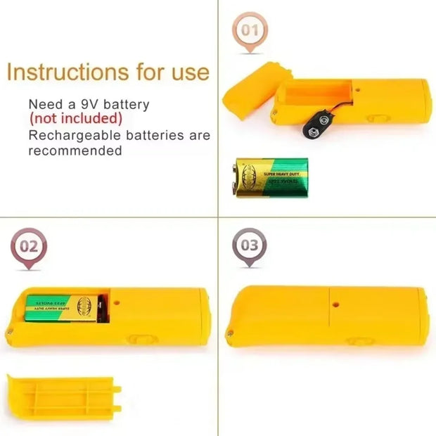 LED 3 in 1 repellente per cani da compagnia Anti Barking Stop Bark Training Device Trainer ultrasuoni Anti abbaiare ad ultrasuoni senza batteria - My Store Pet