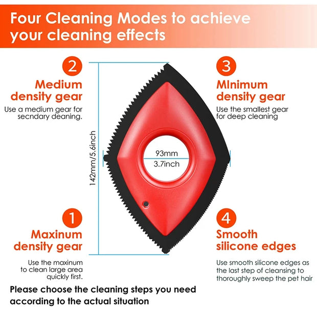 4 modalità Pet Hair Remover Pettine Spazzola Cane Gatto Hair Detailer Strumento di pulizia Tappeto Divano Panno Seggiolino auto Pettini riutilizzabili in gomma - My Store Pet