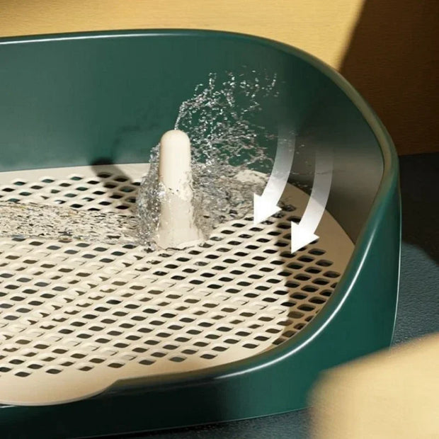 Toilette portatile per addestramento in plastica per animali domestici con pilastro Tappetino per WC Vasino per addestramento per cani Vassoio per addestramento per WC Allenatore urinario Tappetino per pipì - My Store Pet