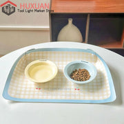 Tovaglietta anti-fuoriuscita per animali domestici pieghevole creativa in pelle PU Tappetino per ciotola per gatti impermeabile Tappetino per alimentazione alimentare per cani antiscivolo resistente all'olio - My Store Pet