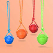 Giocattoli con palline per cani Palla di gomma rimbalzante Giocattoli da masticare Palla giocattolo per cani da compagnia con corde Giocattoli interattivi per giochi di cuccioli di grandi dimensioni - My Store Pet