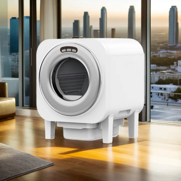 Toilette intelligente per gatti per animali domestici, lettiera elettrica per gatti, grande paletta automatica per cacca, macchina per urina per gatti per evitare schizzi all'esterno - My Store Pet