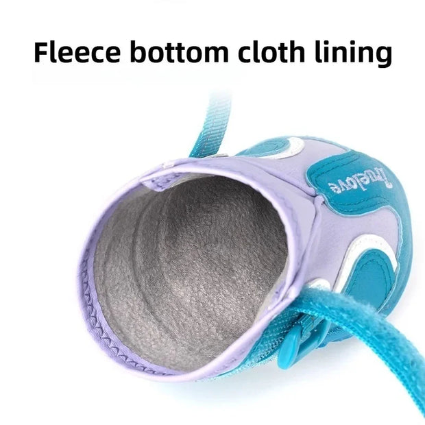 Scarpe per cani regolabili impermeabili calde e proteggono i piedi Scarpe riflettenti per cani di piccola taglia Prodotti per animali domestici facili da pulire - My Store Pet