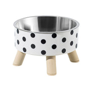 Ciotola per cani e gatti per animali domestici, plaid a pois, in acciaio inox, antiscivolo, facile da pulire, per interni ed esterni - My Store Pet