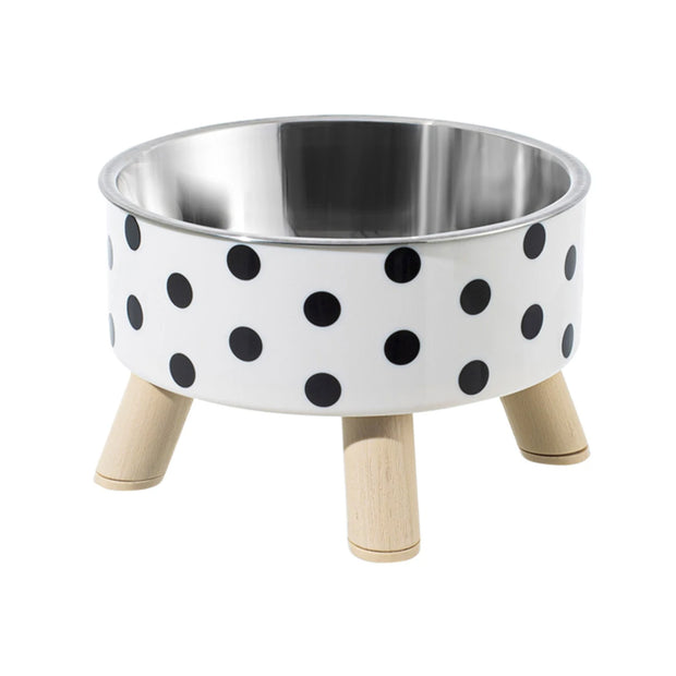 Ciotola per cani e gatti per animali domestici, plaid a pois, in acciaio inox, antiscivolo, facile da pulire, per interni ed esterni - My Store Pet