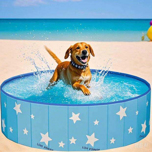 Vasca da bagno per animali domestici Piscina per cani Pieghevole antiscivolo portatile per esterni durevole per gatti e cani - My Store Pet