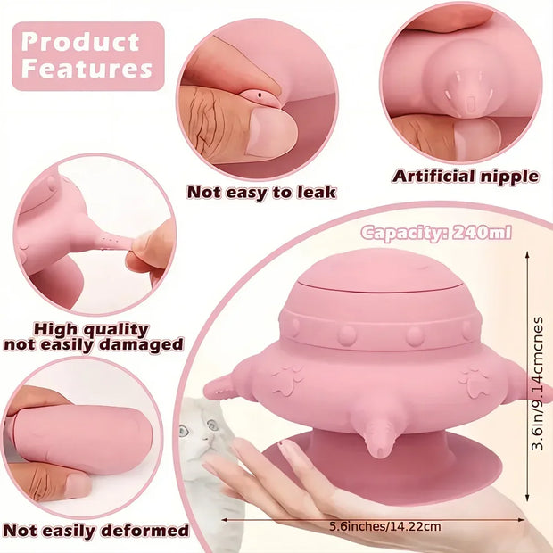 Mangiatoia per il seno in silicone per animali domestici, mangiatoia multifunzionale per ciuccio per animali domestici, biberon per cuccioli, contenitore per alimenti per gattini, cani e gatti - My Store Pet