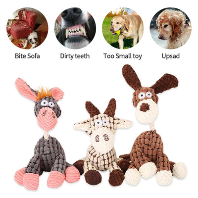 Giocattoli per cani d'asino per cani di grossa taglia giocattoli per cani di peluche per masticatori aggressivi giocattoli per cani di peluche giocattoli da masticare per cuccioli striduli durevoli - My Store Pet