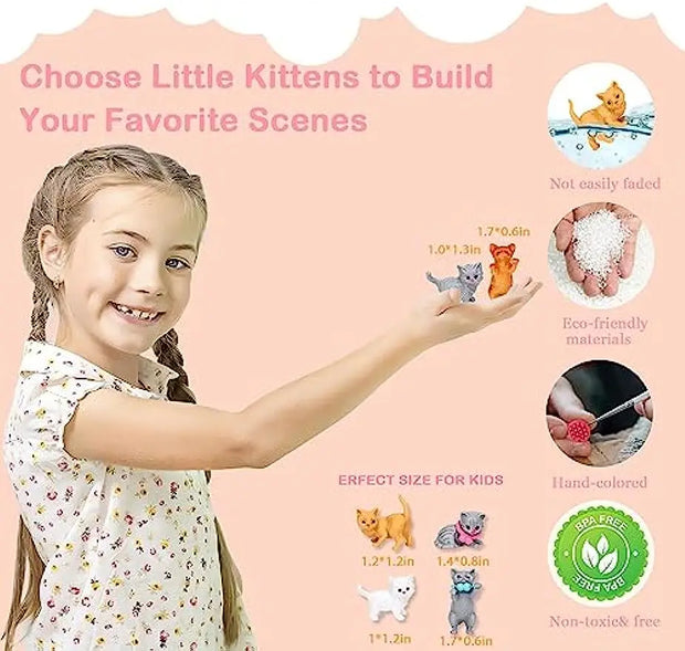 Giocattoli per gatti per bambini Giochi di finzione Set di personaggi per gatti Giocattoli per bambini Giochi di ruolo interattivi per gatti Centro realistico per la cura dei gatti - My Store Pet