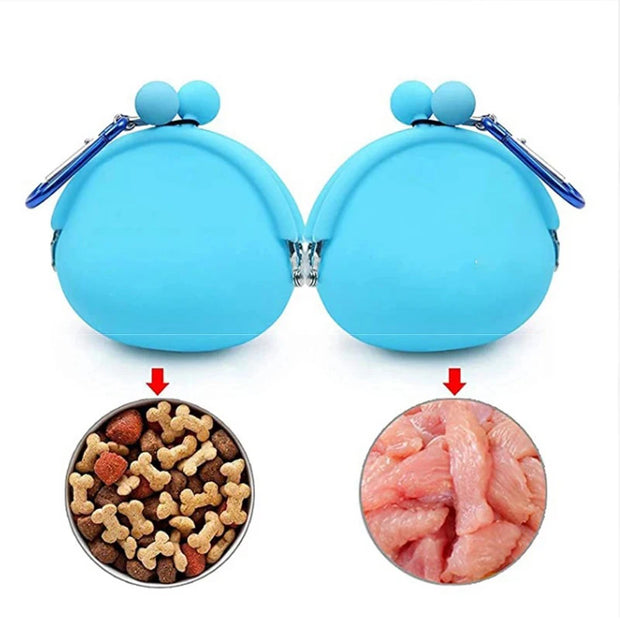 Borsa per snack per alimenti in silicone per cani da compagnia Tasche per snack Borsa per addestramento per cani da passeggio Conservazione degli alimenti Vita Borsa per dolcetti per cani da viaggio per animali domestici - My Store Pet