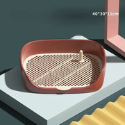 Toilette portatile per addestramento in plastica per animali domestici con pilastro Tappetino per WC Vasino per addestramento per cani Vassoio per addestramento per WC Allenatore urinario Tappetino per pipì - My Store Pet