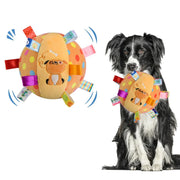 Giocattolo interattivo per cani con palla per masticatori aggressivi, allenamento, decompressione, resistente ai morsi, manico in peluche, giocattoli per cani con campanelle, forniture per animali domestici - My Store Pet