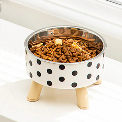 Ciotola per cani e gatti per animali domestici, plaid a pois, in acciaio inox, antiscivolo, facile da pulire, per interni ed esterni - My Store Pet