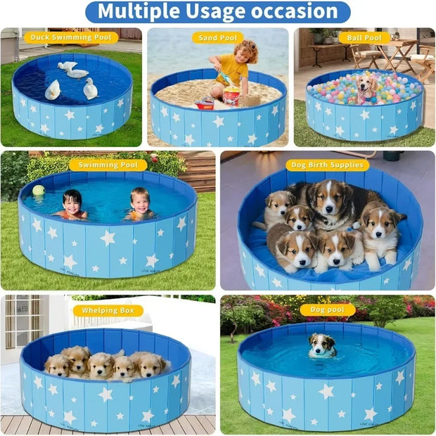 Vasca da bagno per animali domestici Piscina per cani Pieghevole antiscivolo portatile per esterni durevole per gatti e cani - My Store Pet
