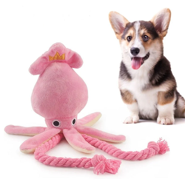 Il giocattolo in corda di peluche Supet Pet Octopus è resistente ai morsi, divertente e interattivo, adatto per uso interno ed esterno - My Store Pet