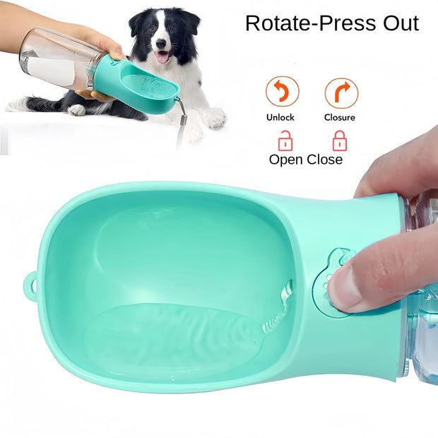 Bottiglia d'acqua per animali domestici materiale portatile per uso alimentare cane gatto viaggio bottiglia per tazza d'acqua per animali domestici con Dispenser di cibo bottiglia d'acqua per cuccioli - My Store Pet