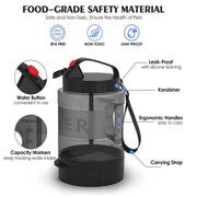 Bottiglia d'acqua per cani, dispenser portatile per bottiglie d'acqua per cani da viaggio da 77 once/2,2 litri, materiali di sicurezza per uso alimentare, perfetti per Trave - My Store Pet