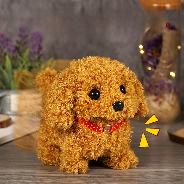 Simulazione elettronica Giocattolo per cani da compagnia che cammina Cane interattivo Giocattoli per bambole di peluche Vibrazione automatica in movimento Cucciolo elettrico Regalo per bambini - My Store Pet