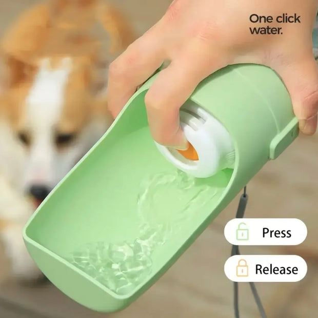Bottiglia d'acqua da viaggio per animali domestici portatile con contenitore per alimenti pieghevole 2in1 ciotola per animali domestici cucciolo di cane gatto da viaggio bere alimentatore per alimenti - My Store Pet