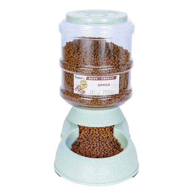 Pet Feeder Automatic Food Dispenser Cat Dog Plastic Drinking Bowl 3.75L High Capacity Creative Mini Mineral Water Bottle Design - My Store Pet