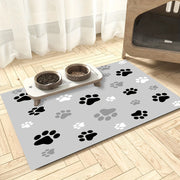 1Pc Assorbente Tappetino per l'alimentazione degli animali domestici per cani e gatti A prova di perdite Facile da pulire Multiuso con design di stampa creativa Lavabile Tappetino per animali domestici - My Store Pet