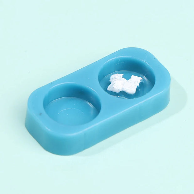 1/12 Dollhouse Miniature Pet Dog Cat Food con ciotola cucina Garden Decor accessori per la casa delle bambole - My Store Pet