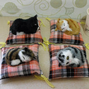 Simulazione Ornamenti giocattolo per gatti Simulazione Animale Fiore Cuscino di stoffa per gatti Pisolino per gatti Ornamenti per bambole da tavolo per gatti - My Store Pet
