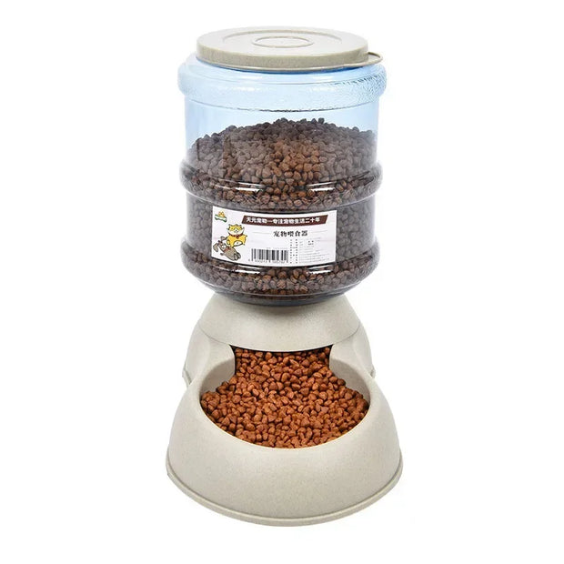 Pet Feeder Automatic Food Dispenser Cat Dog Plastic Drinking Bowl 3.75L High Capacity Creative Mini Mineral Water Bottle Design - My Store Pet
