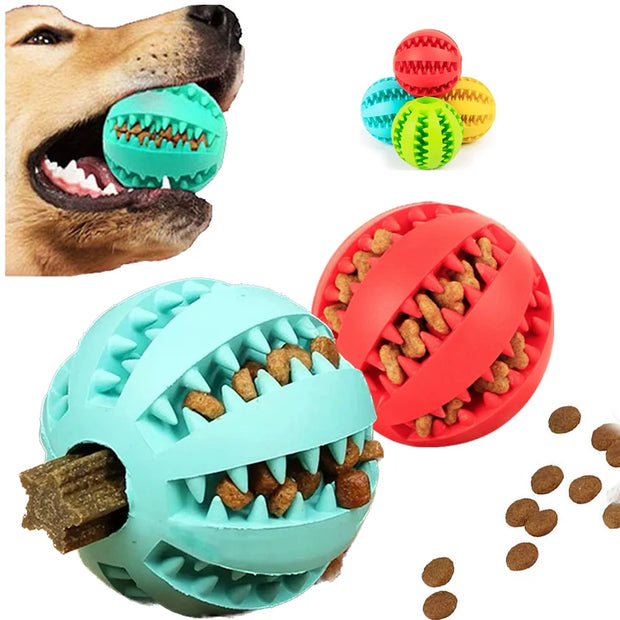 Palla giocattolo per cani Palline di gomma interattive Giocattoli da masticare per cuccioli Palla per la pulizia dei denti per animali domestici Gatti Animali domestici Alimentatore per dolcetti Palline in silicone Giocattolo - My Store Pet