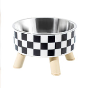 Ciotola per cani e gatti per animali domestici, plaid a pois, in acciaio inox, antiscivolo, facile da pulire, per interni ed esterni - My Store Pet