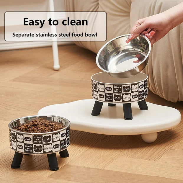 Ciotole alte per animali domestici in acciaio inossidabile, design rimovibile, per gatti, cuccioli, cani di piccola taglia - My Store Pet