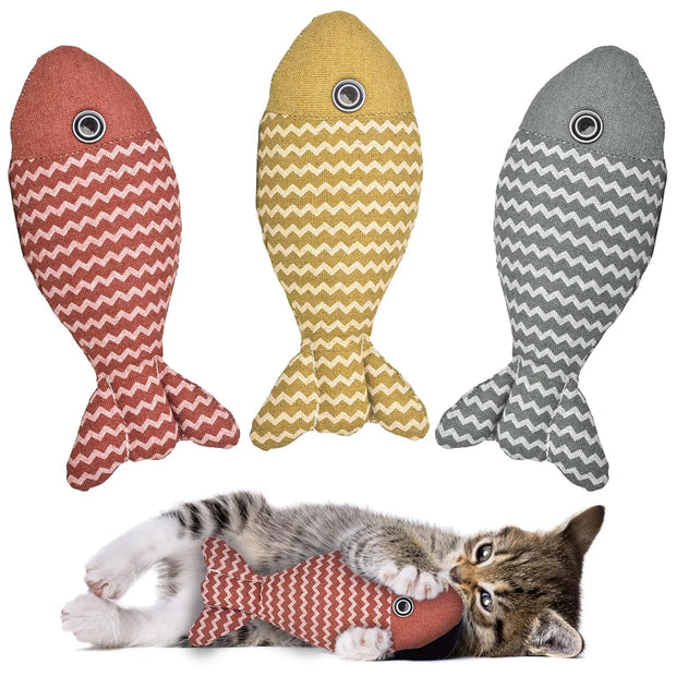 Giocattoli per gatti Giocattoli con erba gatta per pesci Giocattolo interattivo per gatti Giocattolo da masticare per gatti Giocattoli per cuscini per gatti Giocattoli per gattini per gatti da interno Kit per gattini - My Store Pet