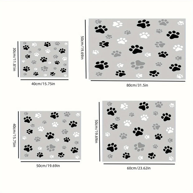 1Pc Assorbente Tappetino per l'alimentazione degli animali domestici per cani e gatti A prova di perdite Facile da pulire Multiuso con design di stampa creativa Lavabile Tappetino per animali domestici - My Store Pet
