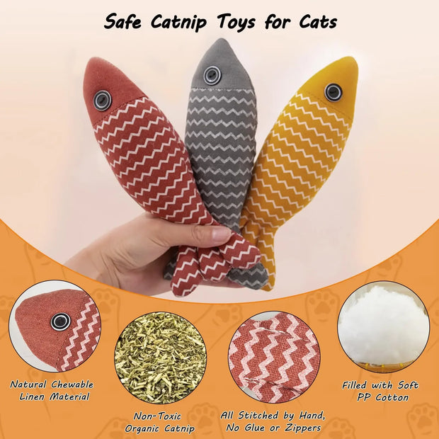 Giocattoli per gatti Giocattoli con erba gatta per pesci Giocattolo interattivo per gatti Giocattolo da masticare per gatti Giocattoli per cuscini per gatti Giocattoli per gattini per gatti da interno Kit per gattini - My Store Pet