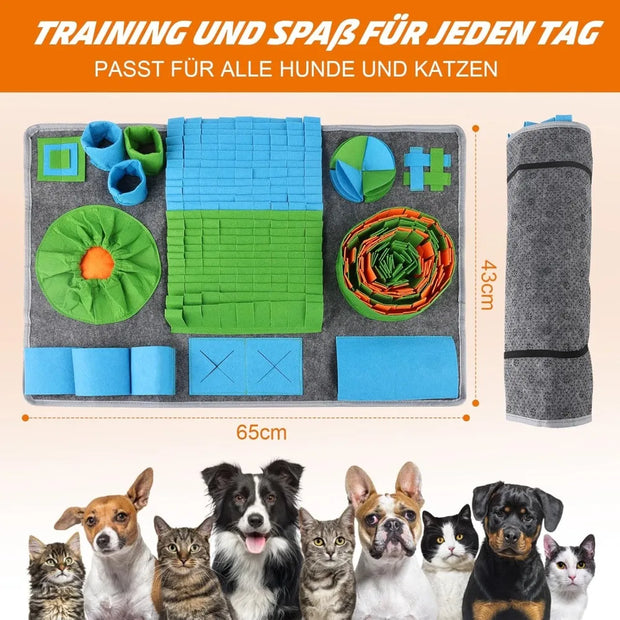 Cane Olfactory Tappeto Zerbino Sniffing Pad Puzzle per cani Ciotola per alimentazione lenta Dispenser di cibo Tappeto Naso Odore Formazione Lavabile Giocattoli per cani - My Store Pet