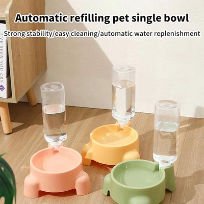 Bottiglia d'acqua per animali domestici Alimentazione automatica dell'acqua per una singola ciotola di acqua potabile Dispenser per ciotole per gatti per cuccioli Forniture per animali domestici - My Store Pet